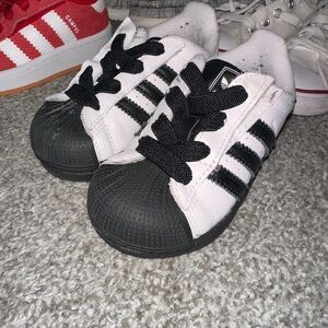 Adidas Kids Black and White Sneakers size 7